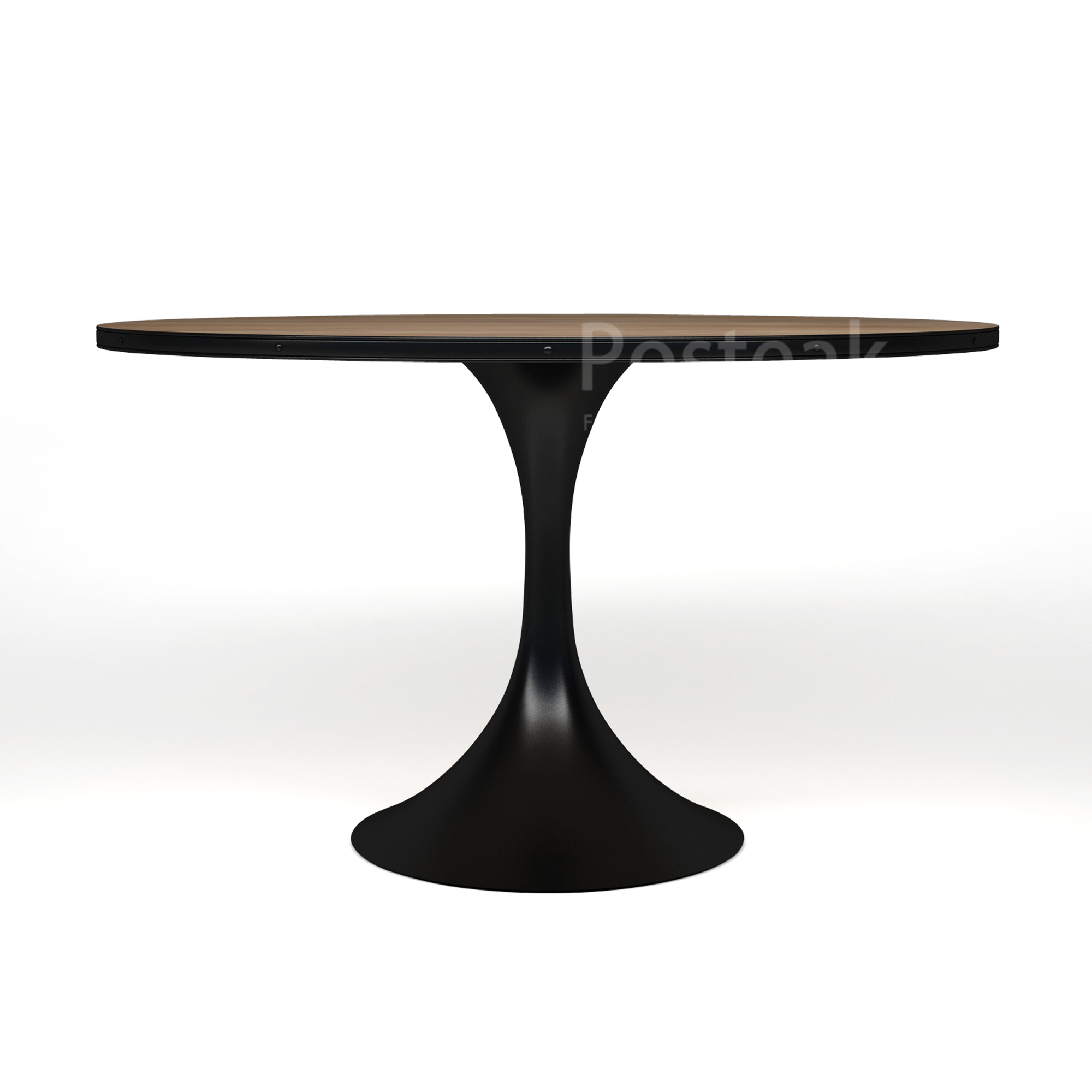 Industrial Dining Table Round - Single Metal Legs | Posteak Furniture