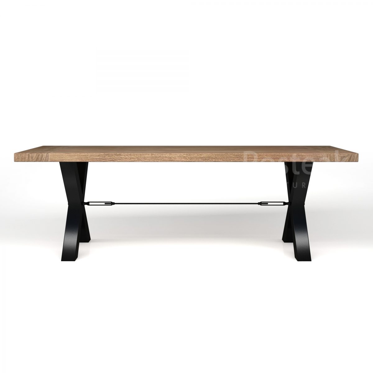 Industrial Dining Table X Legs with "Iron Rope" Posteak Furniture