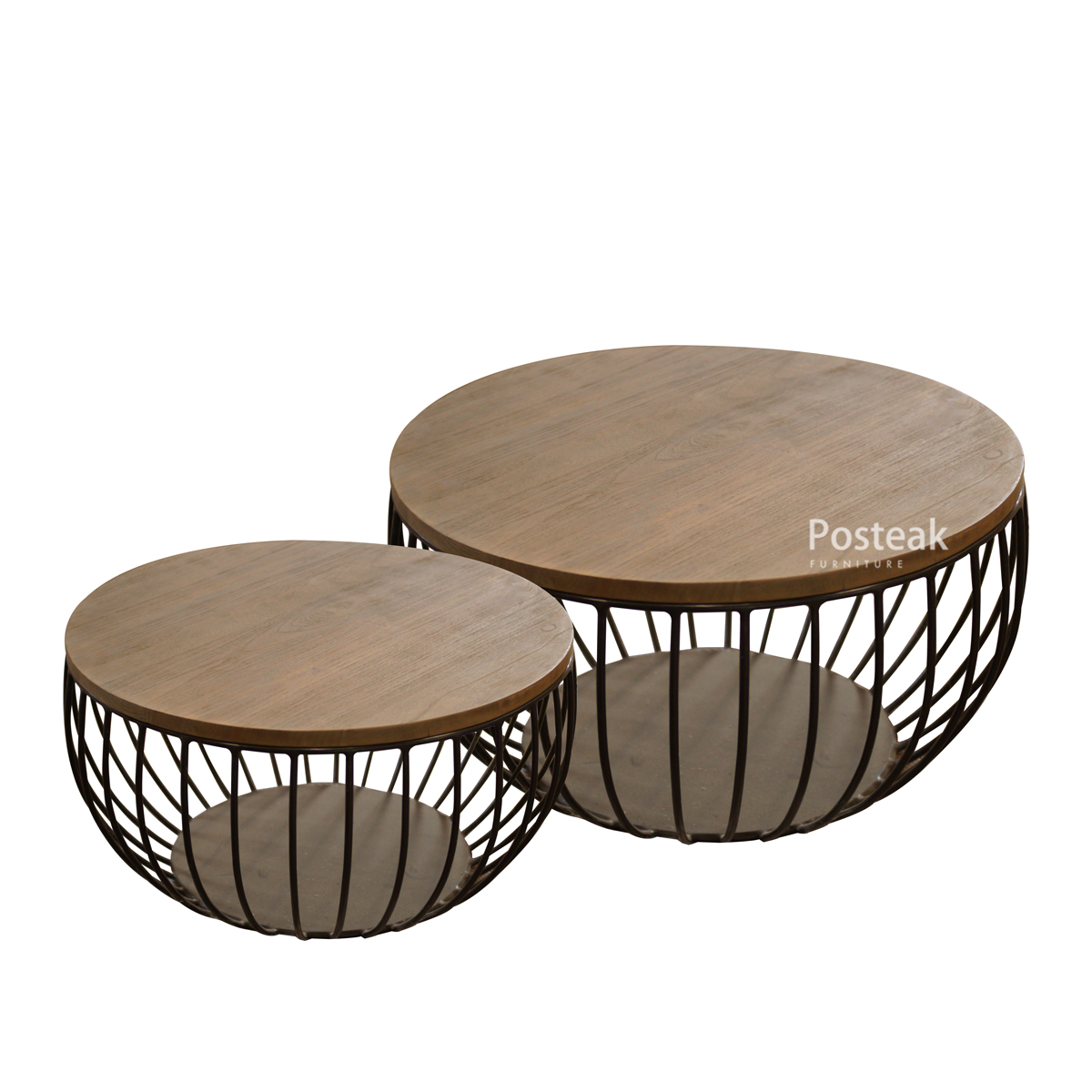 Round Industrial Coffee Table Posteak, Industrial Round Side Table