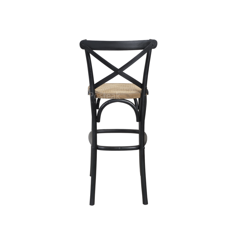 teak wood bar chair black