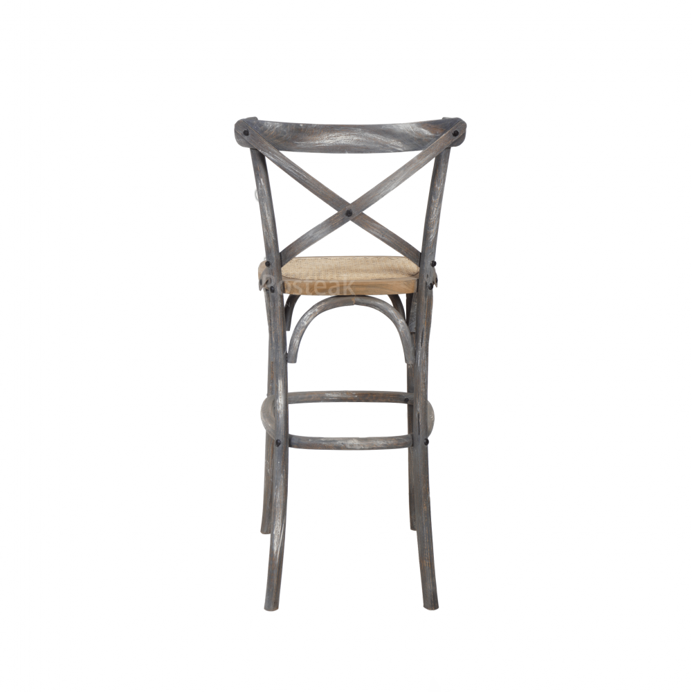 teak wood bar chair grey distressed
