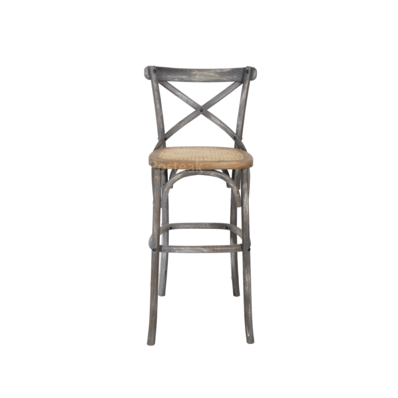 teak wood bar chair grey distressed