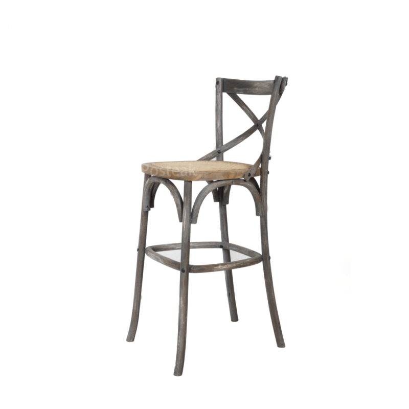 teak wood bar chair grey distressed