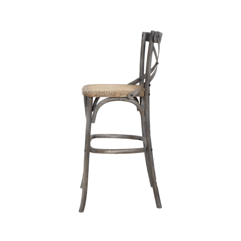 teak wood bar chair grey distressed