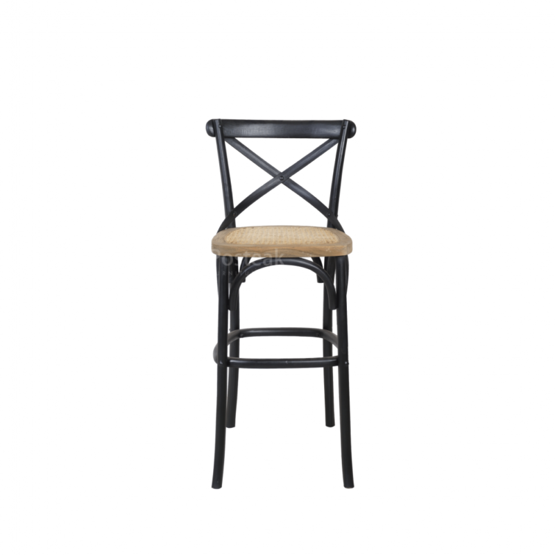 teak wood bar chair black