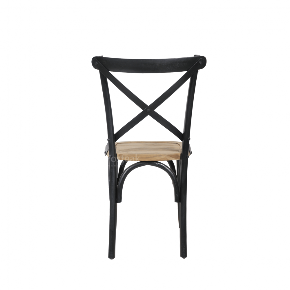 teak dining chair cross dark black