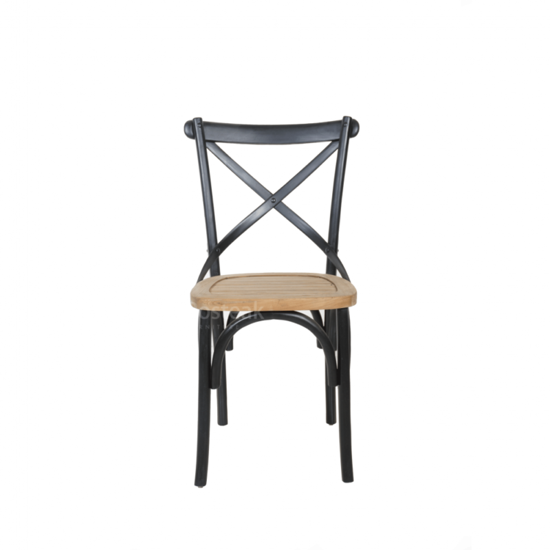 teak dining chair cross dark black