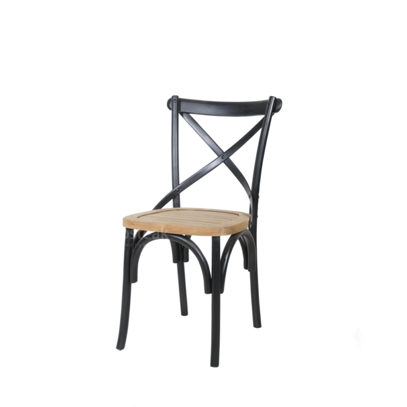 teak dining chair cross dark black