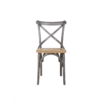 teak dining chair cross dark grey