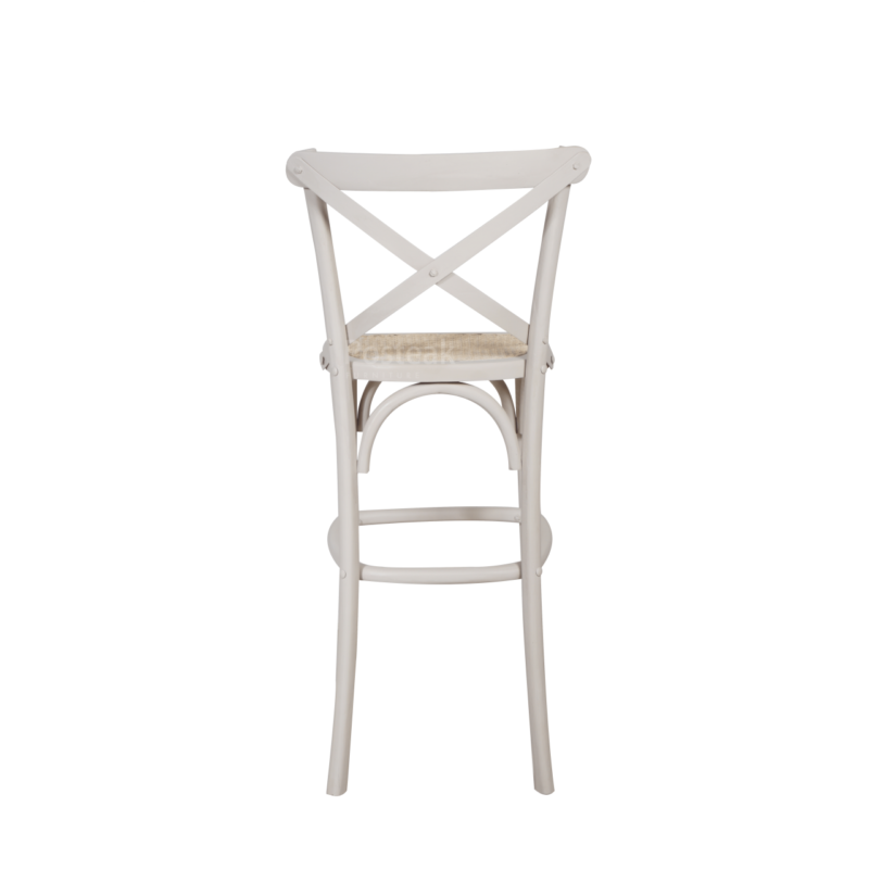 teak wood bar chair white pale