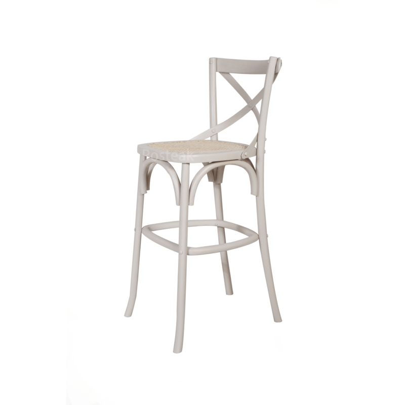 teak wood bar chair white pale