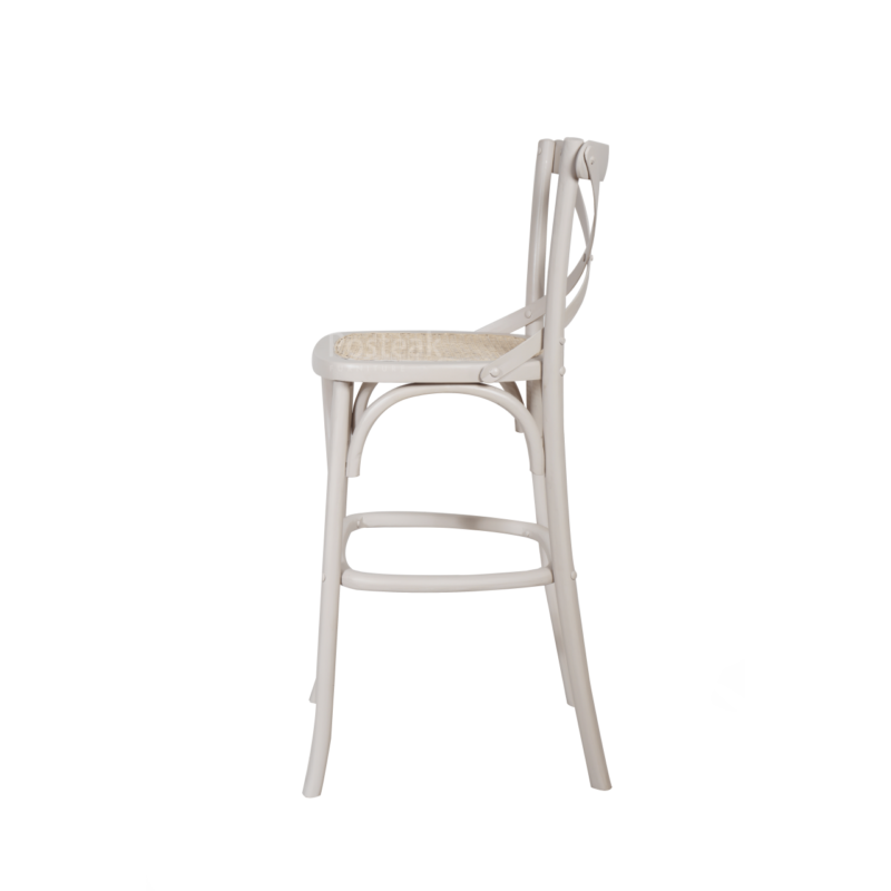 teak wood bar chair white pale