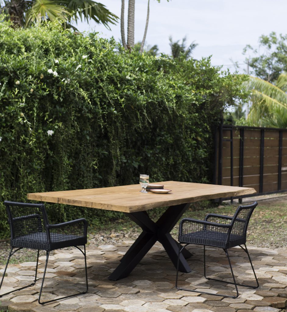 live edge teak table