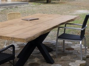 live edge teak table top