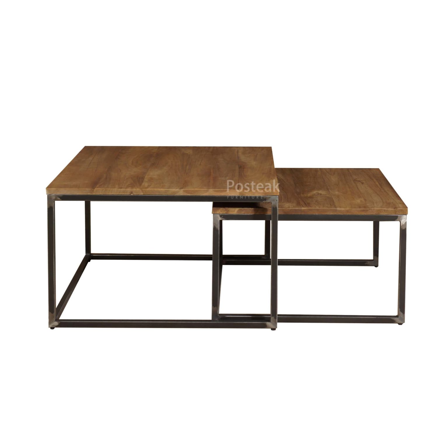 Industrial Coffee Table Set 2 Square Posteak Furniture