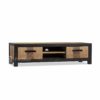 old teak tv cabinet with rustic black painted