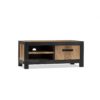 old teak tv cabinet with rustic black painted
