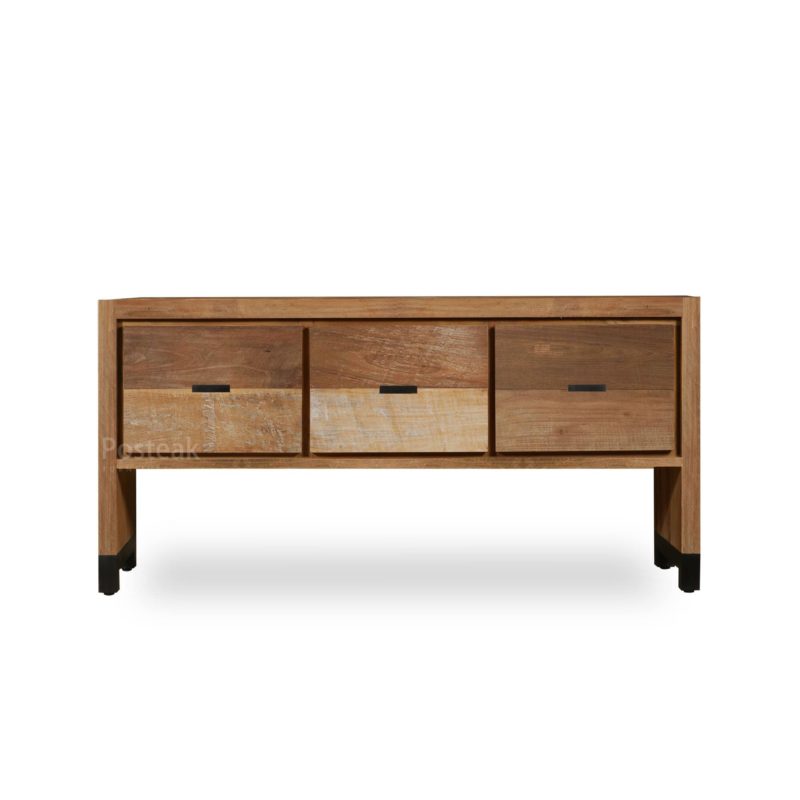 felmont console tv table recycled teak