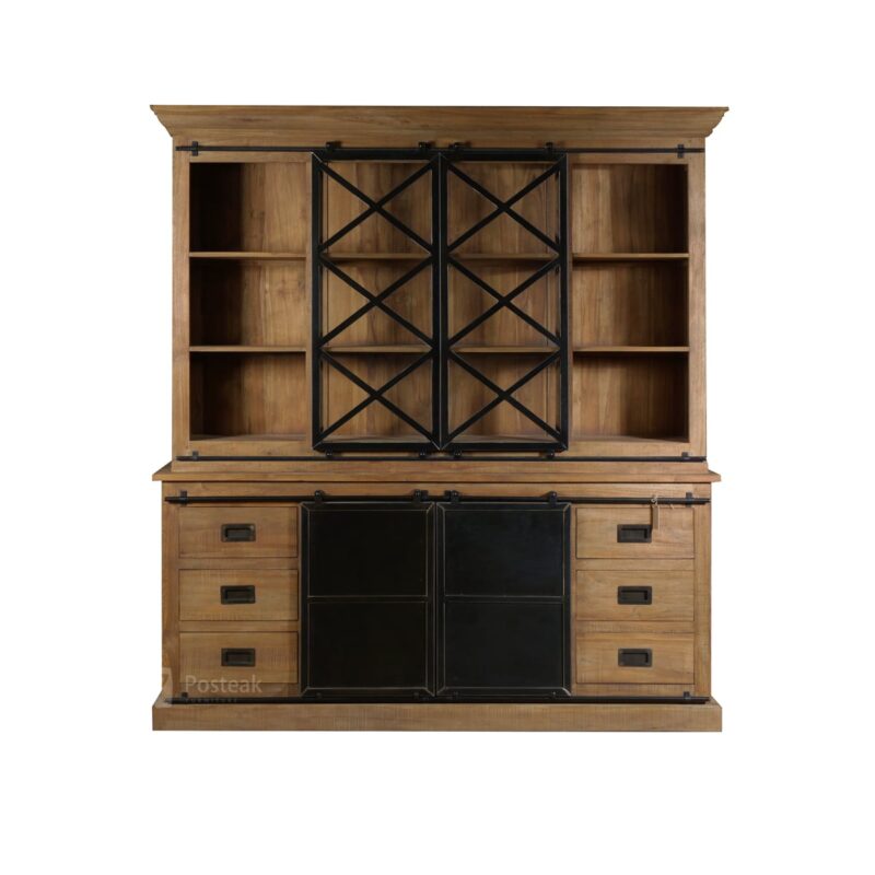 chicago industrial teak tv cabinet