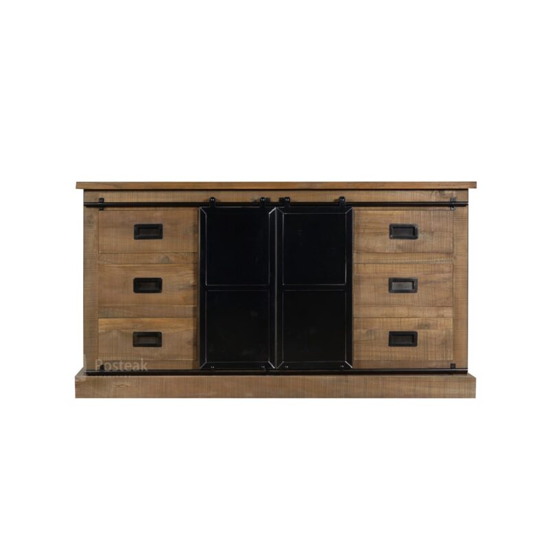 chicago industrial teak tv cabinet