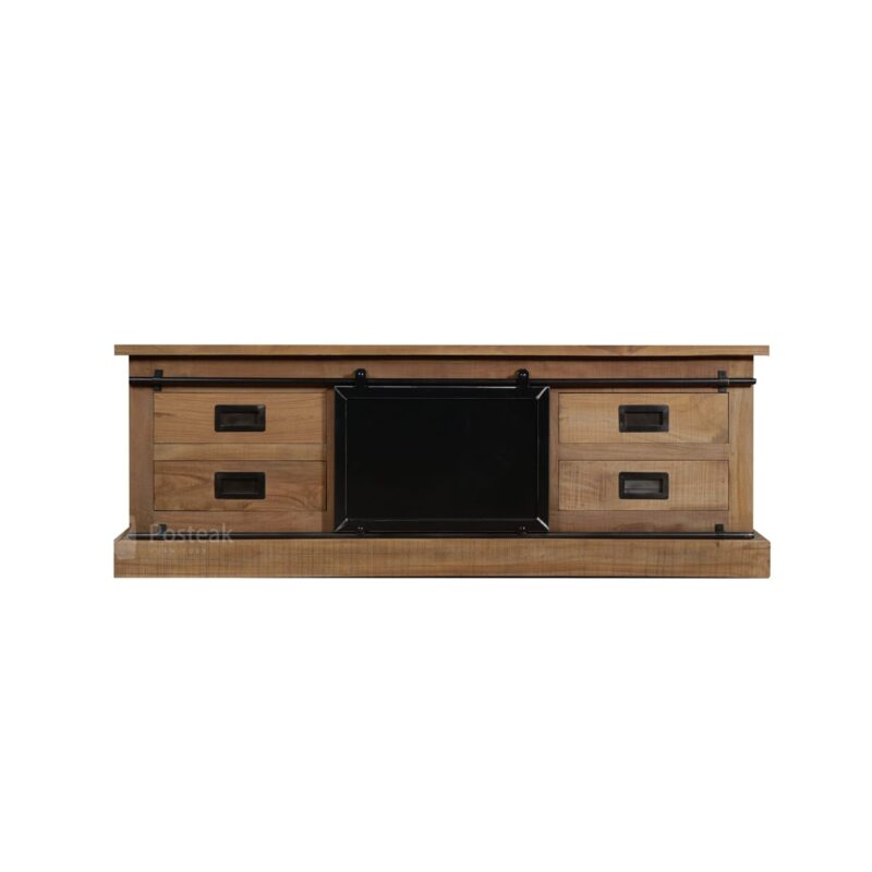 chicago industrial teak tv cabinet