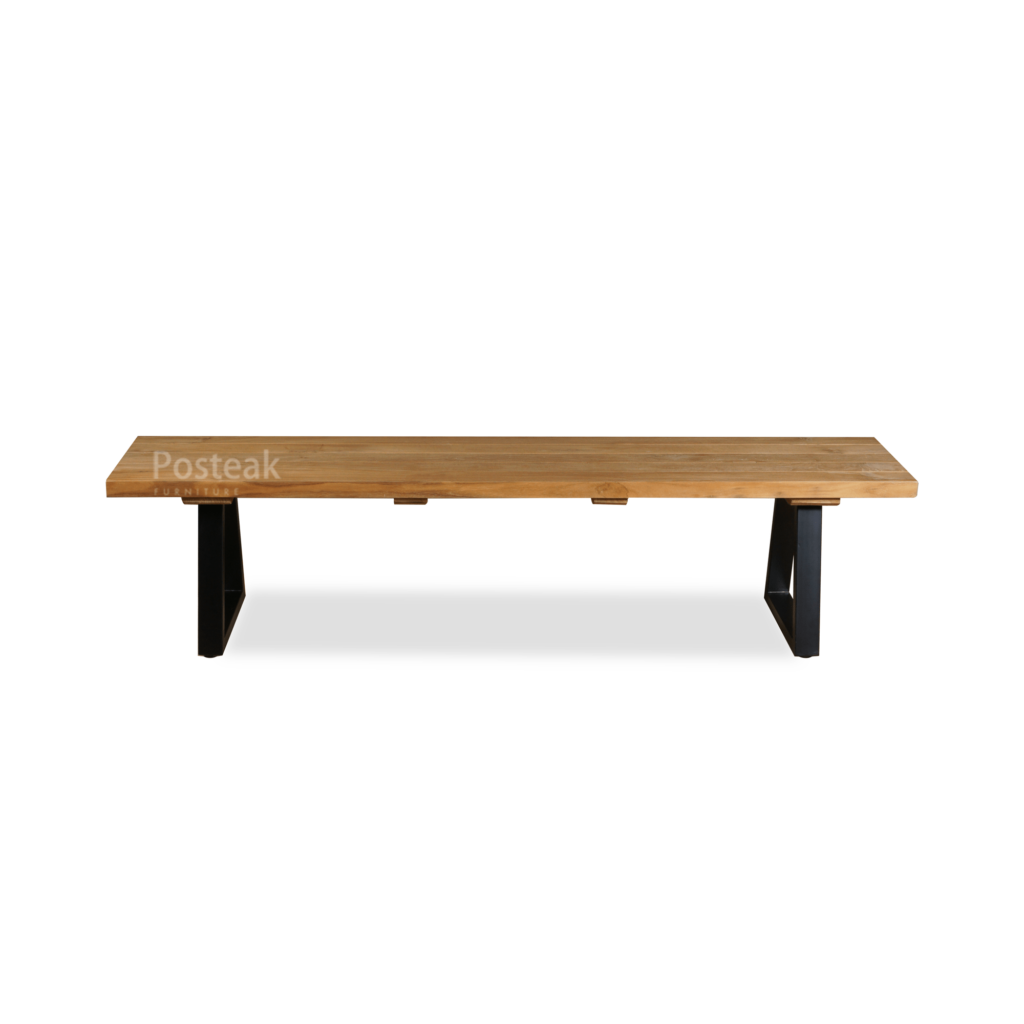 Covela Teak Outdoor Dining Bench Black Posteak Furniture