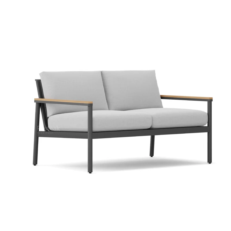 montauk loveseat-charcoal-angle