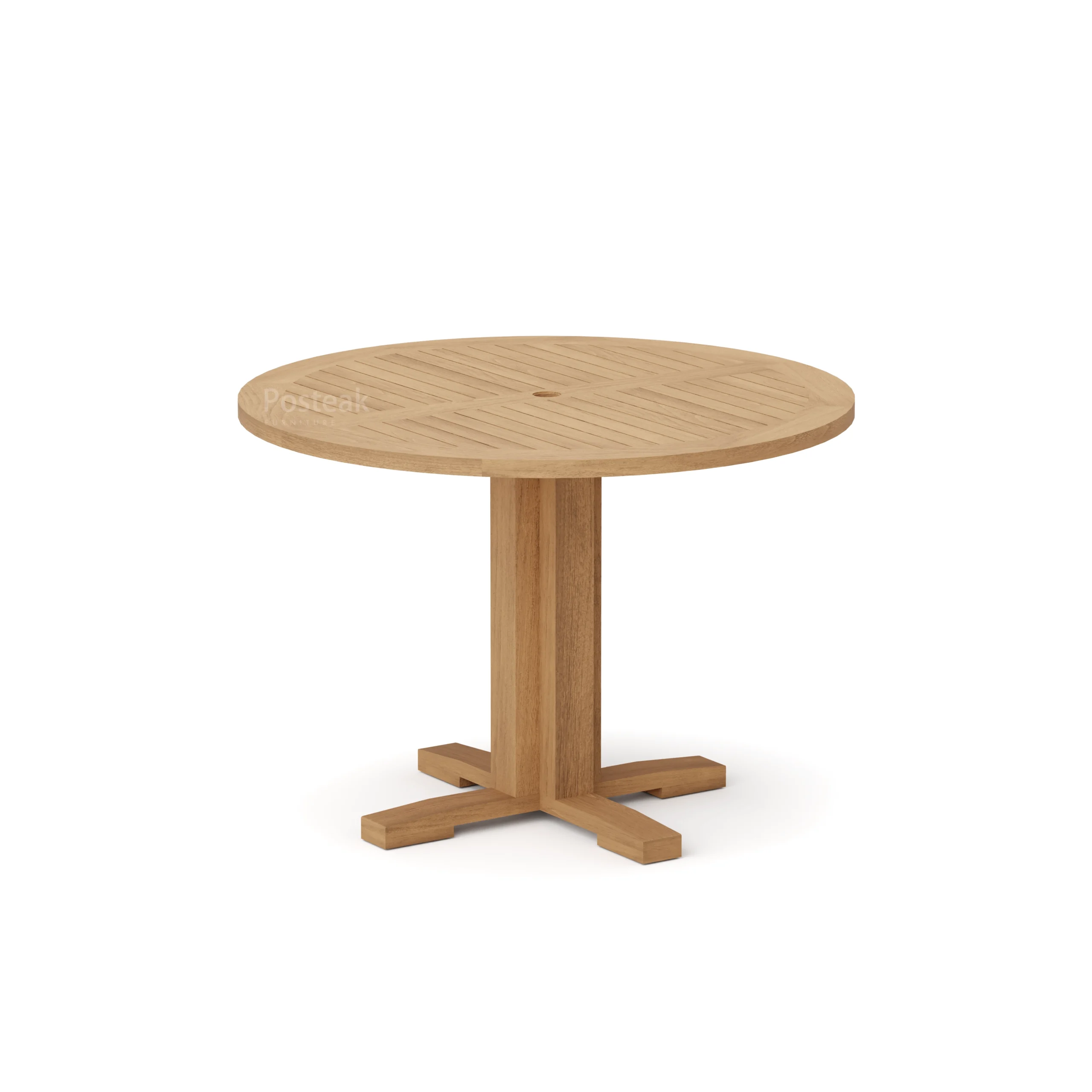 Alternative view of Farmhouse Teak Outdoor Pedestal Dining Table