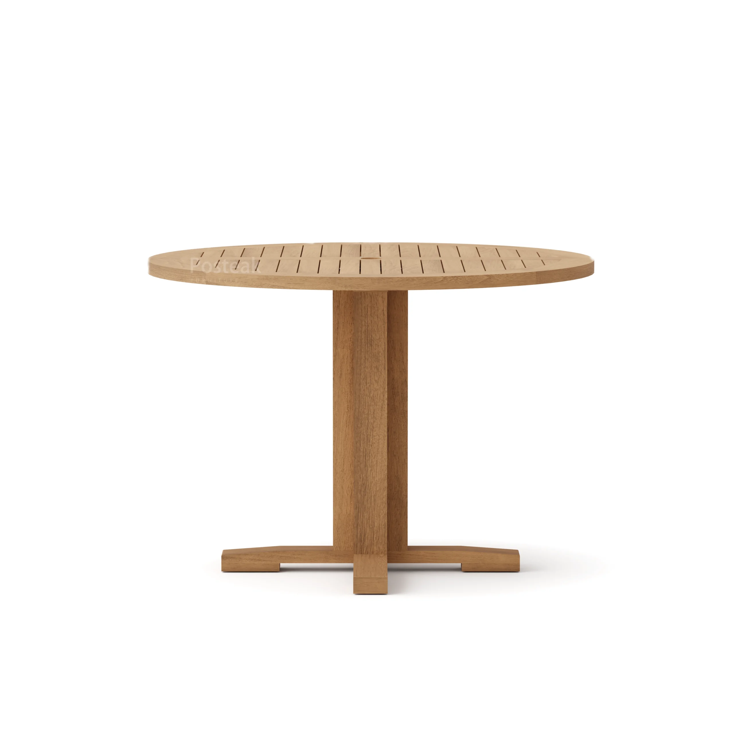 Farmhouse Teak Outdoor Pedestal Dining Table