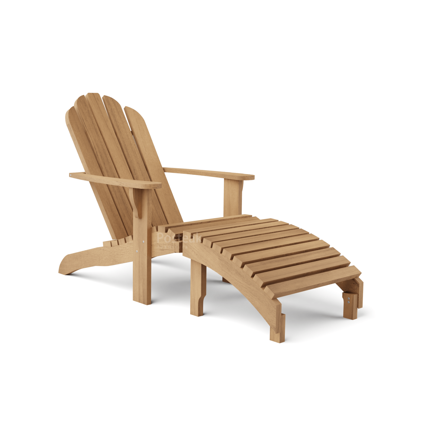 Teak Adirondack Chair with Stool