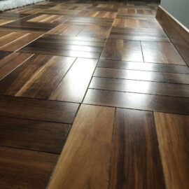 Teak Bathroom Floor with The Basketweve Pattern