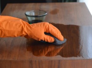 how clean a teak table