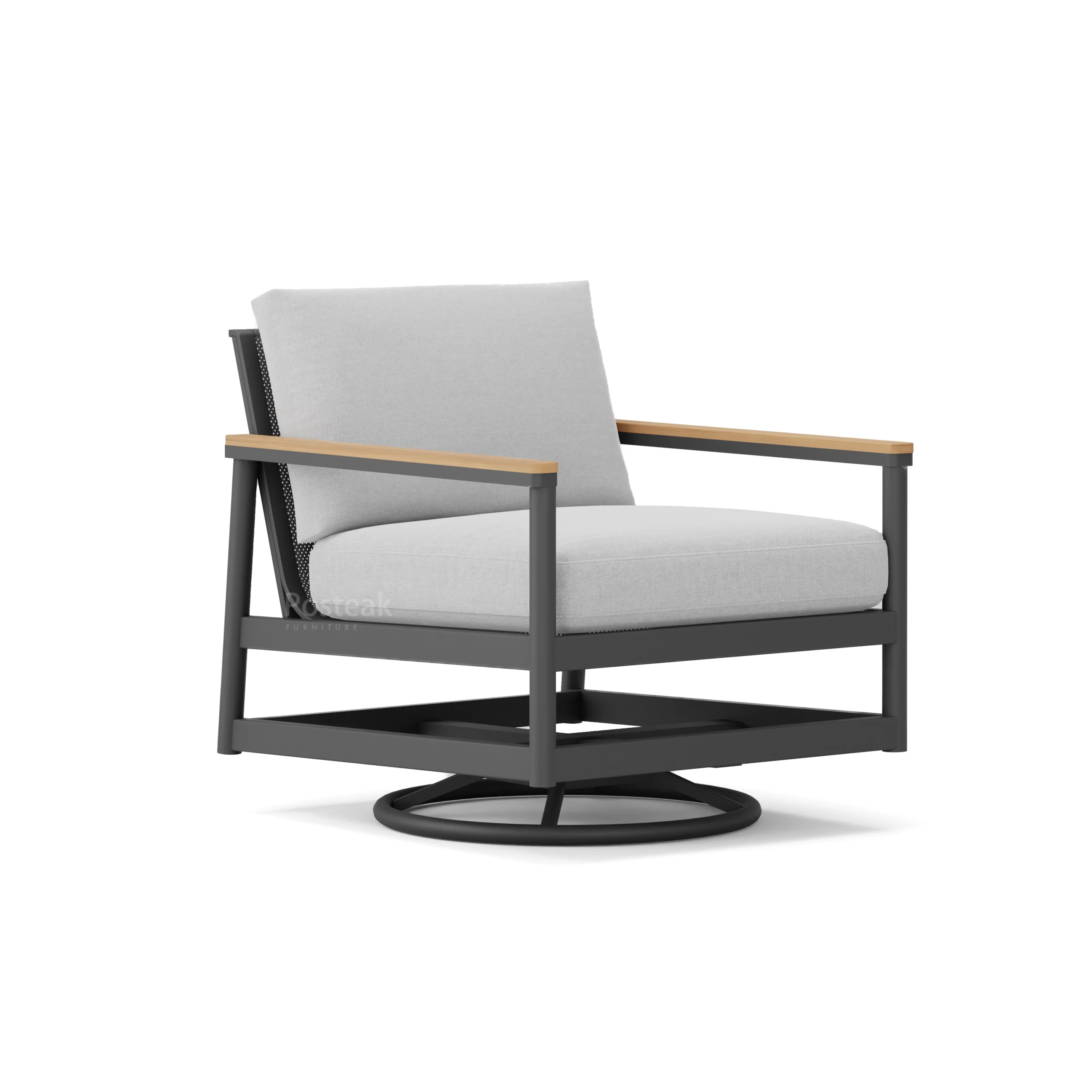 montauk swivel lounge chair-charcoal-angle