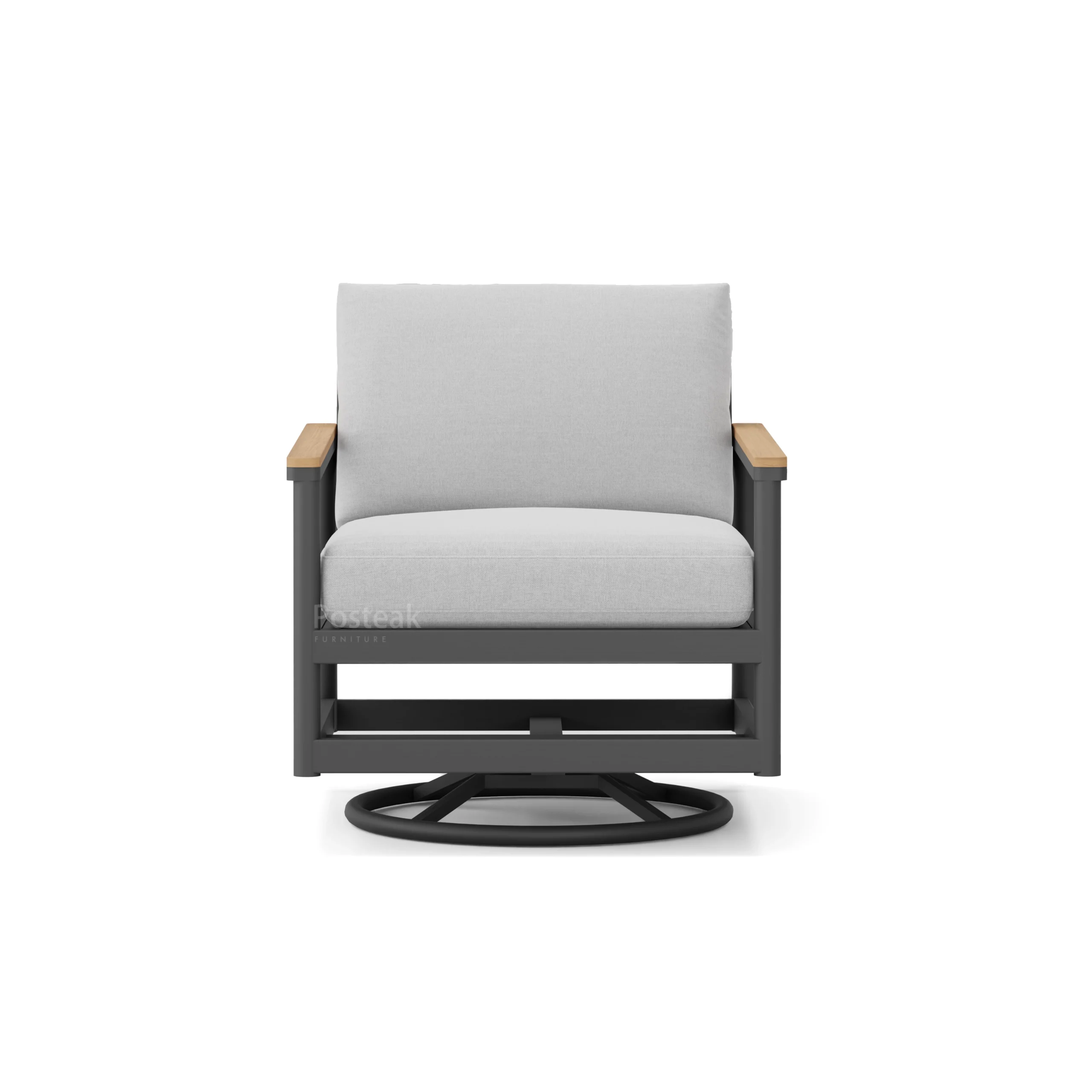 montauk swivel lounge chair-charcoal-front