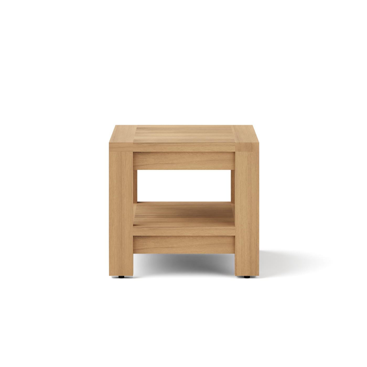 Charleston Teak Outdoor Side Table with Shelf