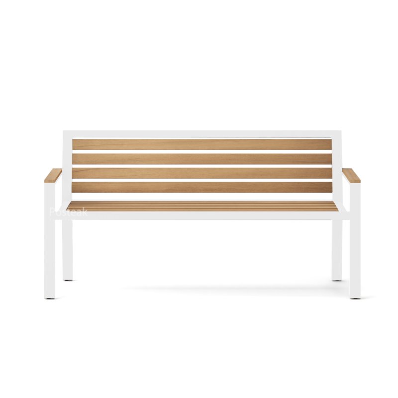 teak outdoor arm bench