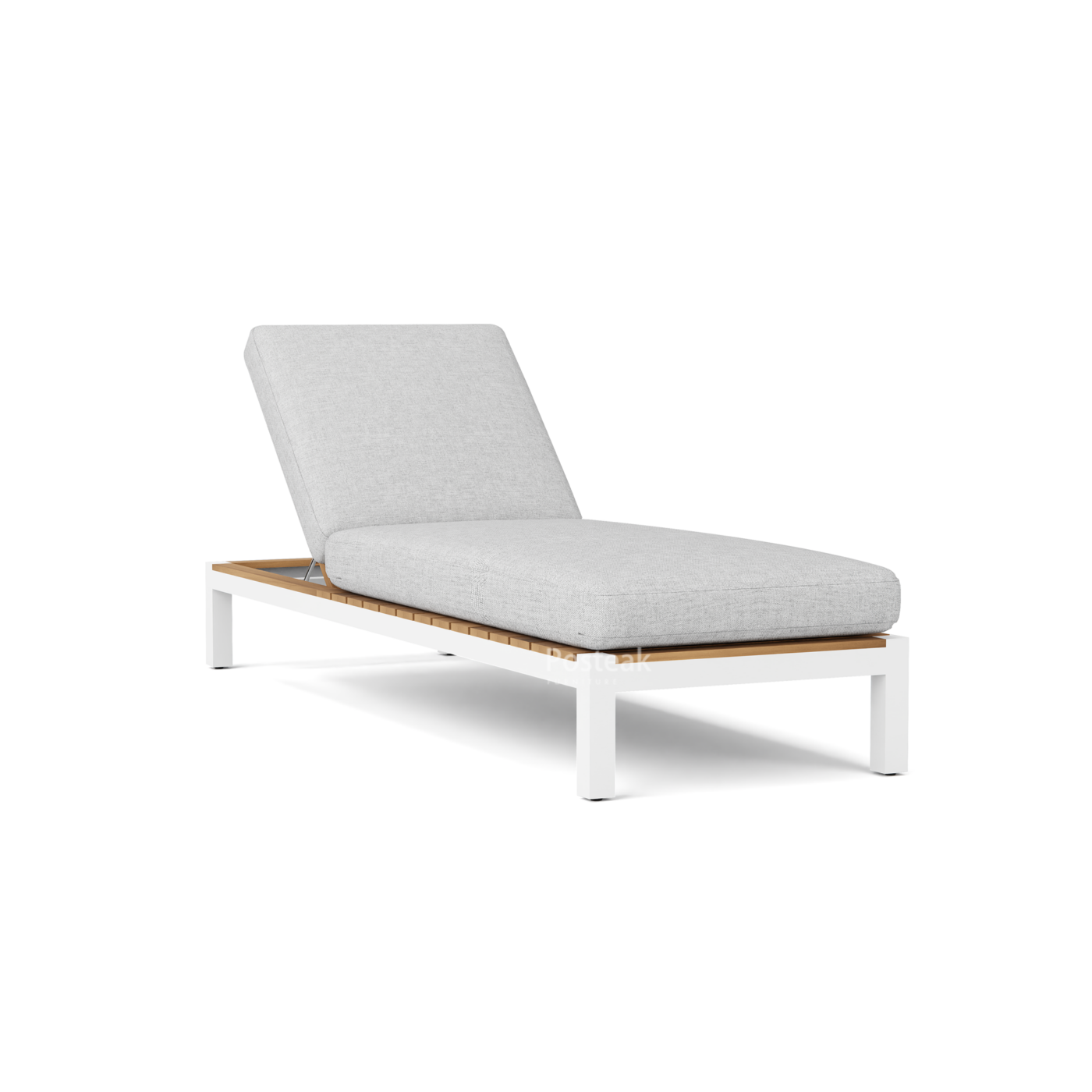 Lyndo Teak Outdoor Chaise - White