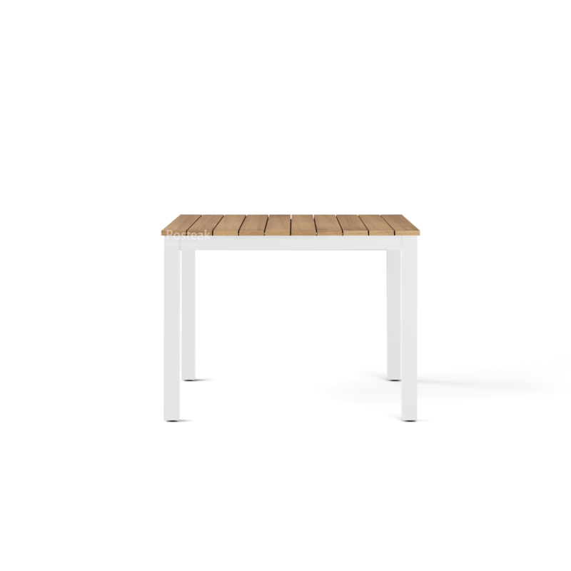 Lyndo Teak Outdoor Square Dining Table - White