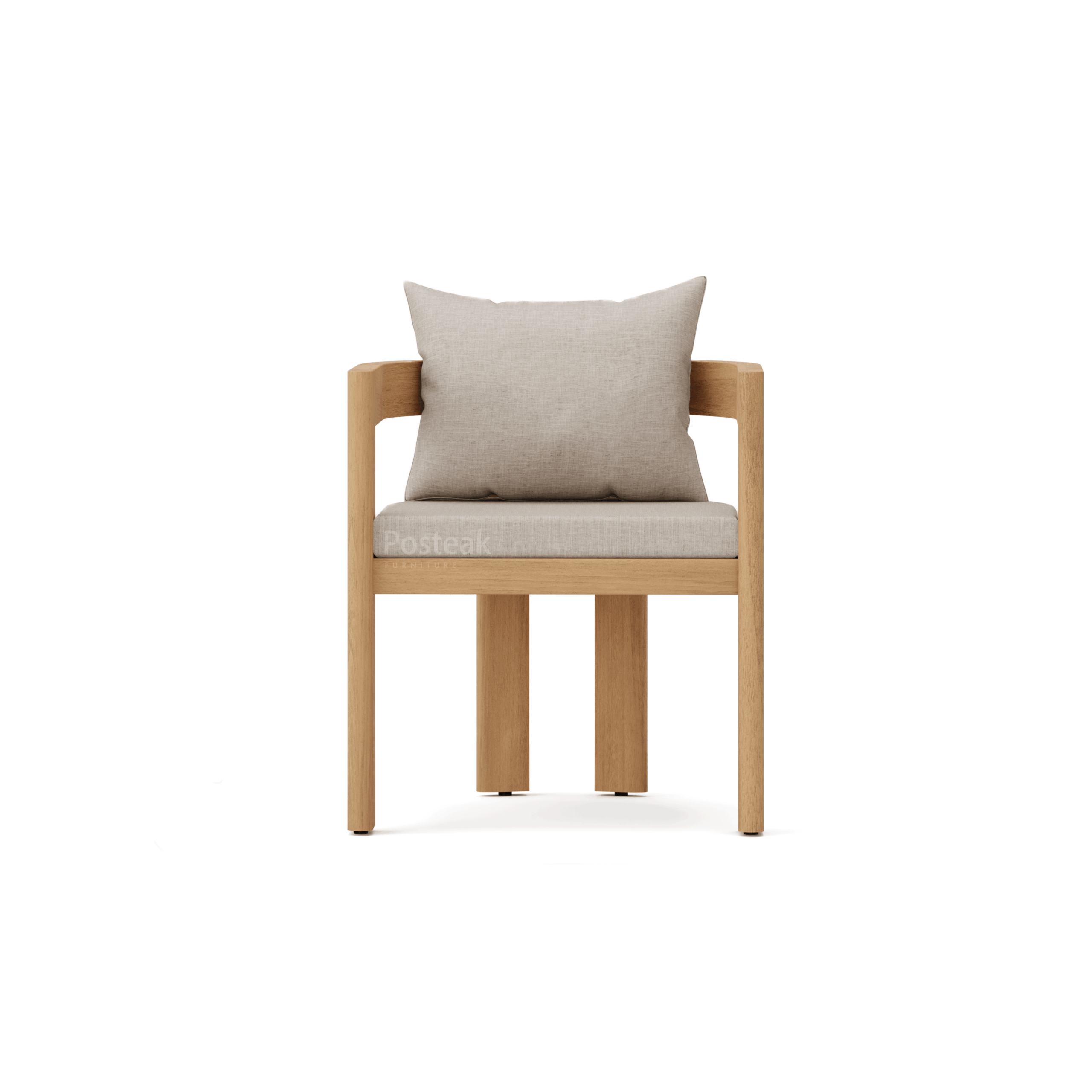 canyon teak dining chair front-posteak