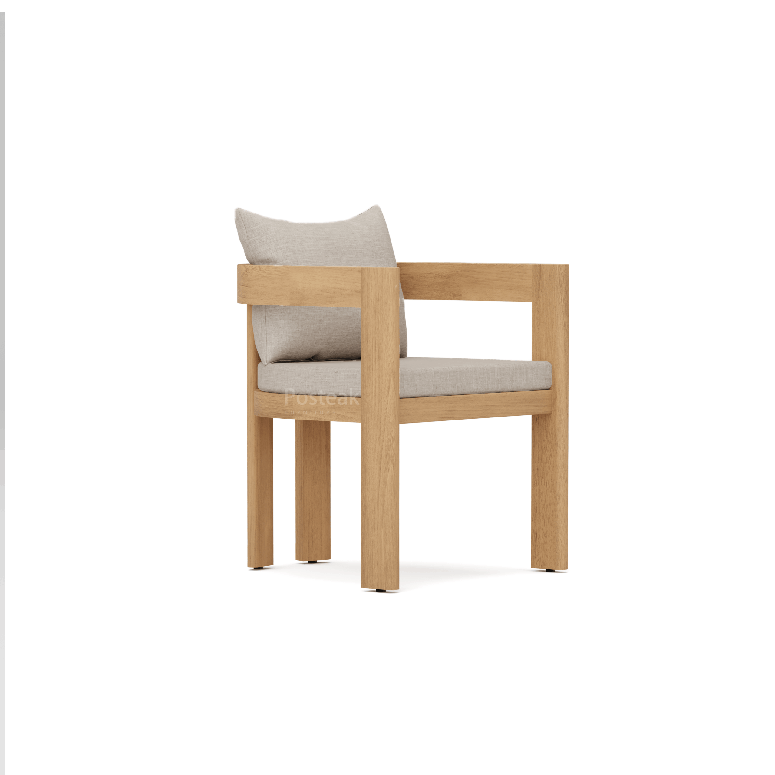canyon teak dining chair-side