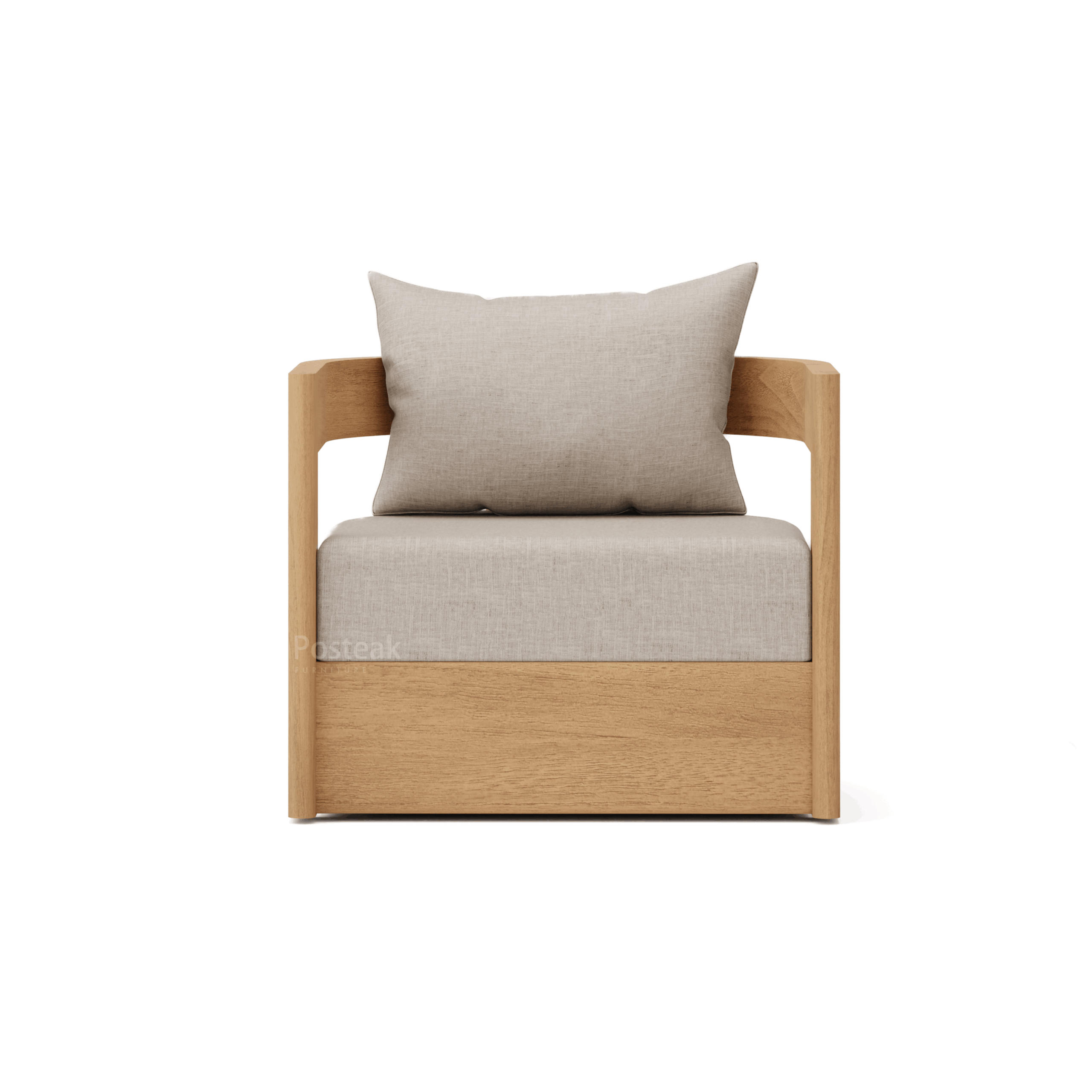 canyon teak swivel lounge chair-front