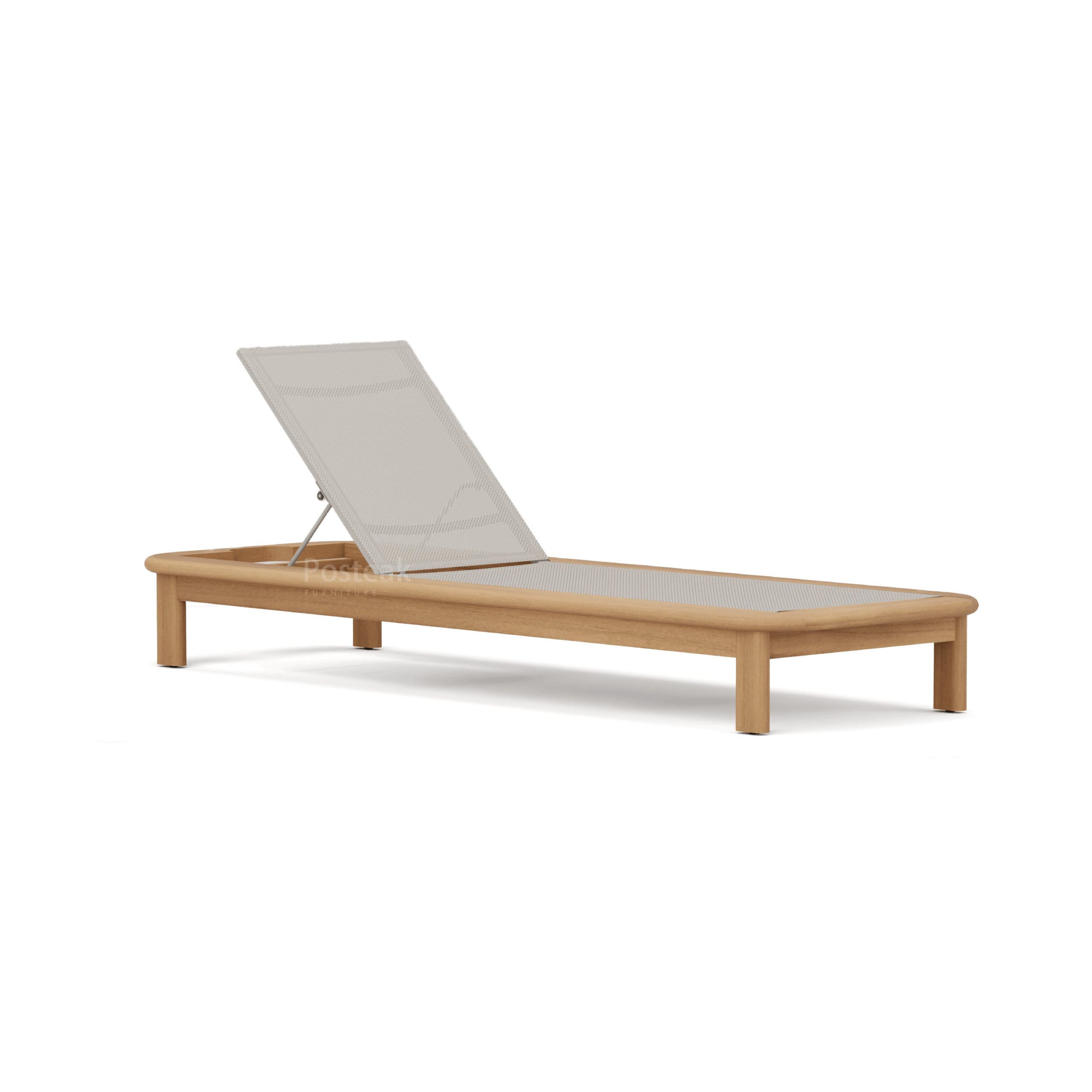 Aruba teak chaise - angle no cushion